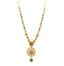 22k Antique Gold Teardrop Pendant Necklace & Earrings Set W/ Ruby, Emerald, & Pearl - Virani Jewelers