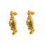 22K Yellow Gold Necklace & Earrings Set W/ Rubies, Emeralds & Artisanal Peacock Pendants - Virani Jewelers