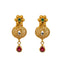 22K Yellow Gold Necklace & Earrings Set W/ Kundan, Emeralds, Rubies & Artisanal Accent Chain - Virani Jewelers