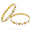 22K Multi Tone Gold Bangles Set of 2 W/ Round Industrial Details - Virani Jewelers