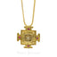 22K Yellow Gold Inca Cross Pendant W/ Colored Cubic Zirconia Stones - Virani Jewelers