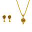 22K Yellow Gold Pendant Necklace & Earrings Set W/ Faceted Enamel Ball Pendant - Virani Jewelers