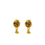 22K Yellow Gold Pendant Necklace & Earrings Set W/ Faceted Enamel Ball Pendant - Virani Jewelers