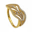 22K Yellow Gold Withered Leaf Ring W/ Cubic Zirconia Stones - Virani Jewelers
