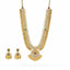 22K Yellow Gold Kasu Lakshmi Necklace & Earrings Set W/ Uncut Polki Diamonds, Emeralds, Rubies, & Pearls - Virani Jewelers