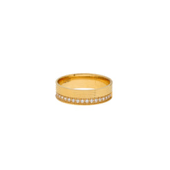 22K Yellow Gold & CZ Band Ring (6.3gm)