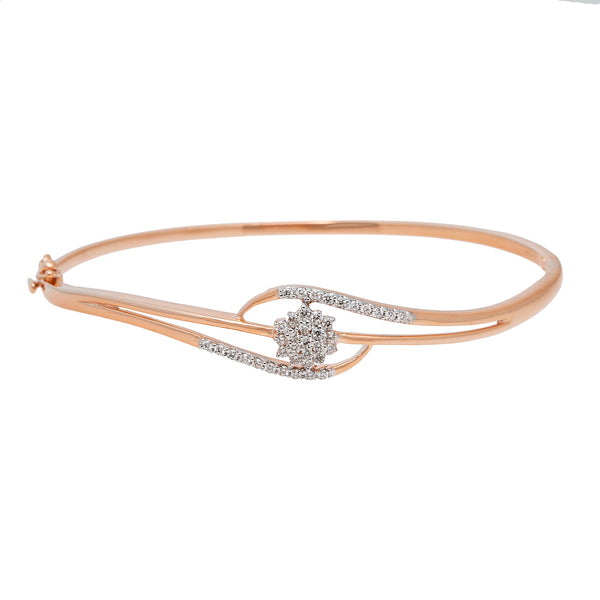 18K Rose Gold & 0.39ct Diamond Bangle (11gm) | 
Indulge in the excellence of Indian gold bangles by adorning your wrist with this 18k rose gold ...