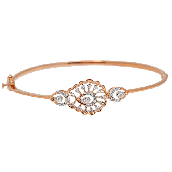 18K Rose Gold & 0.35ct Diamond Bangle (7.4gm) | 
Expand your jewelry collection to include this magnificent 18k rose gold and diamond Indian gold...