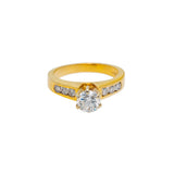 18K Yellow Gold & 0.85ct Diamond Ring (4.2gm) | Add a touch of glamour to your look with this 18K yellow gold channel-set diamond ring from Viran...