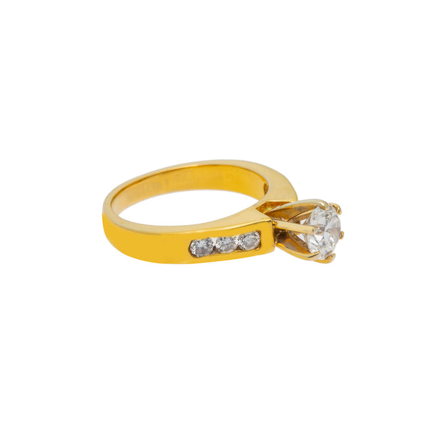 18K Yellow Gold & 0.85ct Diamond Ring (4.2gm) | Add a touch of glamour to your look with this 18K yellow gold channel-set diamond ring from Viran...