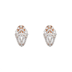 18K Rose Gold & 1ct Diamond Stud Earrings (4.8gm)