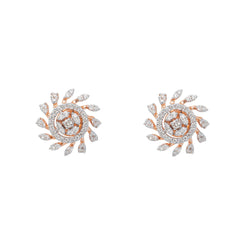 18K Rose Gold & 0.71ct Diamond Stud Earrings (4.8gm)