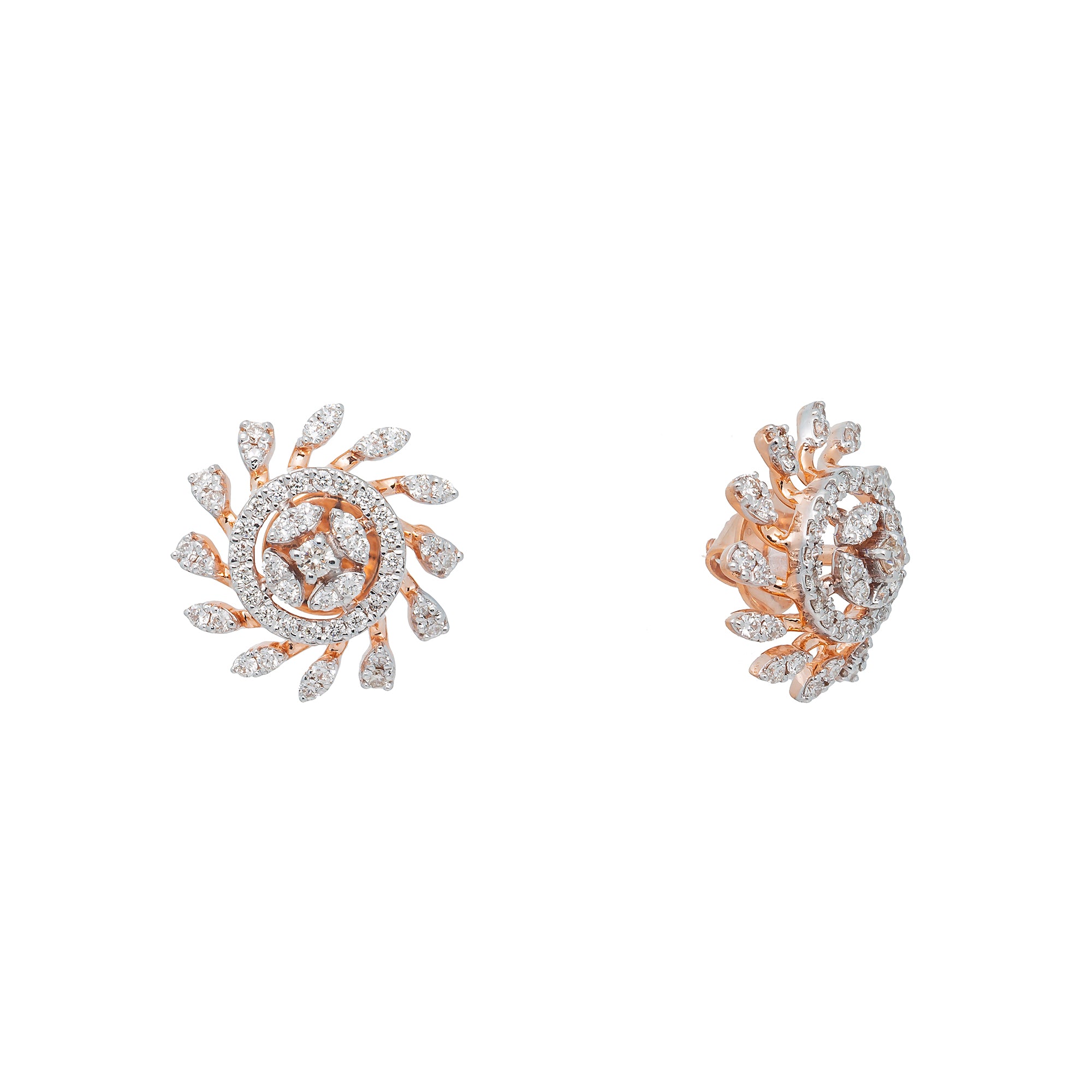 Buy Romantic Rose Gold Diamond Earrings 18 KT rose gold (4.848 gm). |  Online By Giriraj Jewellers