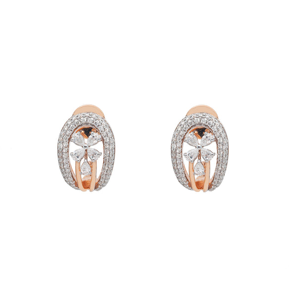 18K Rose Gold & 0.85ct Diamond Stud Earrings (6.4gm) | 
Step into a world of elegance when you wear these 18k rose gold and diamond stud earrings by Vir...