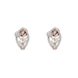 18K Rose Gold & 0.87ct Diamond Stud Earrings (4.4gm) | Discover the beauty of our Indian jewelry with this elegant pair of 18k rose gold and diamond lea...