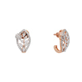 18K Rose Gold & 0.87ct Diamond Stud Earrings (4.4gm) | Discover the beauty of our Indian jewelry with this elegant pair of 18k rose gold and diamond lea...