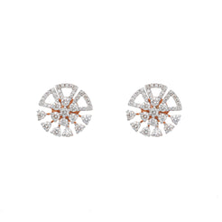 18K Rose Gold & 1.01ct Diamond Stud Earrings (4.3gm)