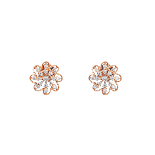 18K Rose Gold & 0.41ct Diamond Stud Earrings (3gm) | 
Enhance your wardrobe with these sparkling 18k rose gold and diamond stud gold earrings from Vir...
