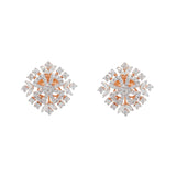 18K Rose Gold & 1.29ct Diamond Stud Earrings (5.8gm) | Elevate your jewelry collection with our 18k rose gold and diamond flower stud earrings from Vira...