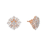 18K Rose Gold & 1.29ct Diamond Stud Earrings (5.8gm) | Elevate your jewelry collection with our 18k rose gold and diamond flower stud earrings from Vira...