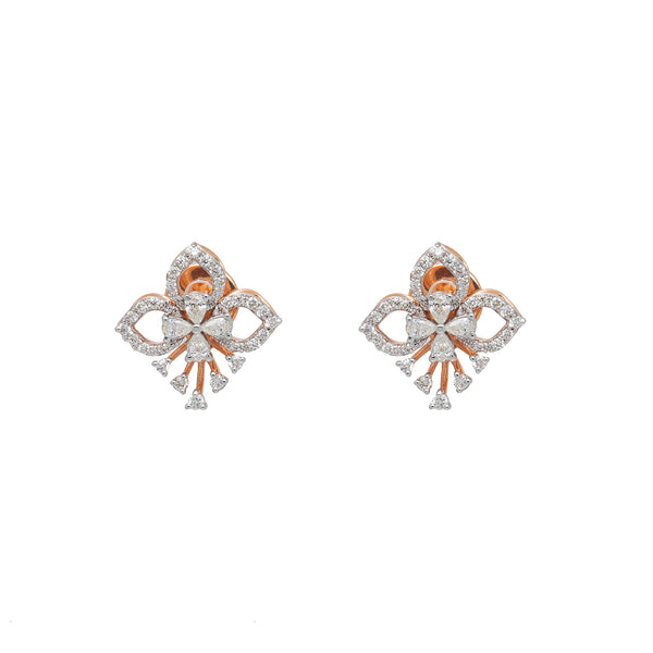 18K Rose Gold & 0.6ct Diamond Stud Earrings (3.6gm) | 
Add a touch of glamour to your outfits with these 18k rose gold and diamond earrings from Virani...