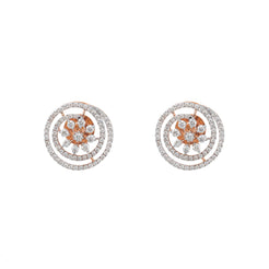 18K Rose Gold & 0.76ct Diamond Stud Earrings (4.1gm)