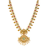 22k Yellow Gold Temple Necklace Set  w/ Gems & Pearls (125.1gm) | 


Virani Jewelers presents this majestic 22k gold necklace and earring set, a testament to their...