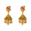 22k Yellow Gold Temple Necklace Set  w/ Gems & Pearls (132.2gm)