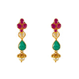 22k Antique Gold, Emerald & Ruby Temple Necklace Set (90.3gm) | 


Experience opulent luxury with Virani Jewelers' 22k antique gold necklace and earring set.   D...