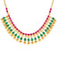 22k Antique Gold, Emerald & Ruby Temple Necklace Set (90.3gm)
