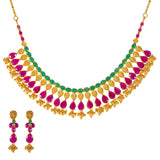 22k Yellow Gold, Emerald & Ruby Necklace Set (83.5gm) | 


Virani Jewelers invites you to adorn your neck and ears with this lovely 22k gold necklace and...
