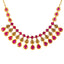 22k Yellow Gold & Ruby Temple Necklace Set (54.8gm)