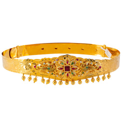 22k Yellow Gold Vaddanam Belt for Kids w/ Gems & Pearls (96.8gm)