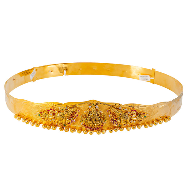 22k Yellow Gold Vaddanam Belt w/ Emerald, Ruby, & CZ (170.2gm) | 


Virani Jewelers presents a breathtaking temple-style vaddanam waist belt, a true testament to ...
