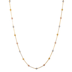 22K Multi-Tone Gold Beaded Chain (32.9gm)