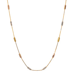 22K Multi-Tone Gold Beaded Chain (21.2gm)