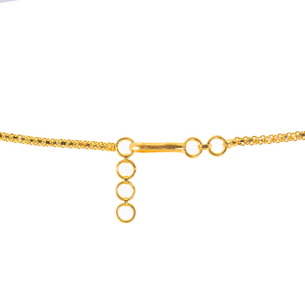 22K Antique Gold, Kundan, Gemstone, Pearl & CZ Temple Jewelry Set (74.1gm) | 


Discover the allure of Virani Jewelers' 22k antique gold jewelry set with Kundan and precious ...