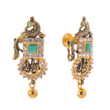 22K Antique Gold, Emerald & CZ Temple Jewelry Set (189.6gm) | 


Embrace divine elegance of Virani Jewelers' traditional jewelry collection with this 22k antiq...