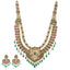22K Antique Gold, CZ, Ruby & Emerald Peacock Temple Jewelry Set (137.5gm)
