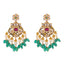22K Antique Gold, CZ, Ruby, Pearl & Emerald Peacock Jewelry Set (158.5gm)