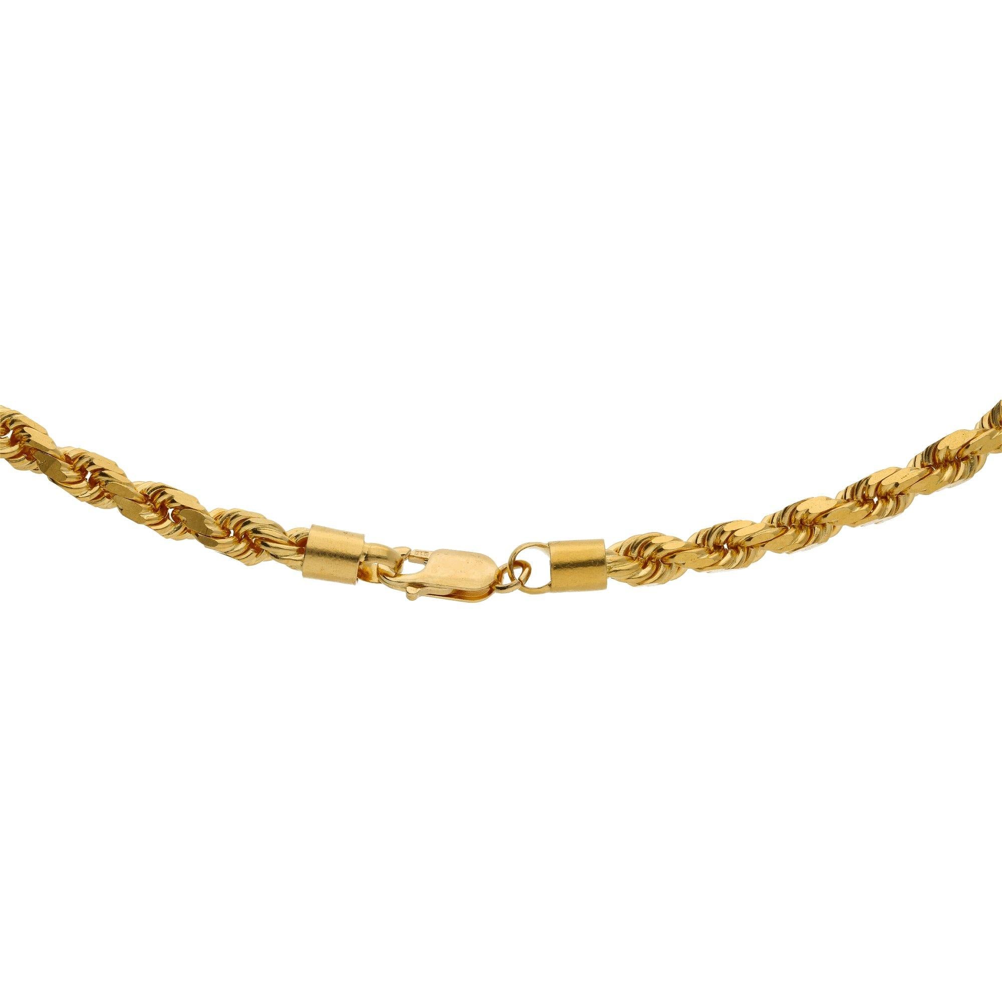 Twisted 22K Rope Chain Yellow Gold - Wear Alone Or With Other Pieces ...