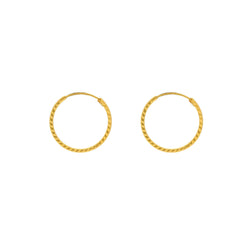 22K Yellow Gold Hammered Hoops, 1.7 Grams - Virani Jewelers