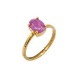 22K Yellow Gold Ruby Ring W/ Prong Set Solitaire Ruby - Virani Jewelers | There’s nothing like a classic piece to instantly transform your look like this 22K yellow gold r...