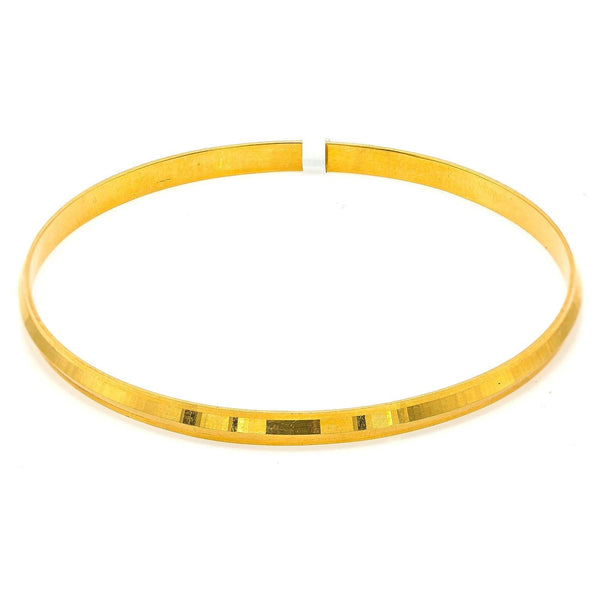 22K Yellow Gold Bangle Kada for Kids W/ Slightly Faceted Frame - Virani Jewelers | 22K Yellow Gold Bangles for Kids W/ Slightly Faceted Frame. This set of smooth Slightly faceted 2...