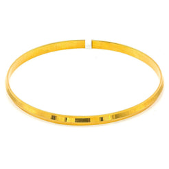 22K Yellow Gold Bangle Kada for Kids W/ Slightly Faceted Frame - Virani Jewelers