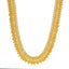 22K Yellow Gold Temple Kasu Necklace w/ Emeralds & Ruby (61.6gm)