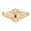 22K Yellow Gold, Ruby, and CZ Bangle (21.2gm)