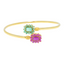 22K Yellow Gold, Ruby, and Emerald Bangle (9gm)