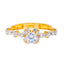 22K Yellow Gold Floral CZ Cluster Ring size 7.5 (2.3 grams)