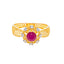 22K Gold Ruby & CZ Filigree Ring size 7.5 (2.3 grams)